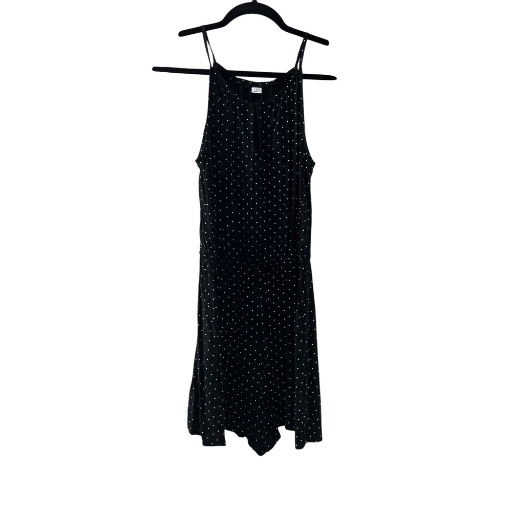 Old Navy Polka Dot‎ Romper M Black Keyhole Sleeveless Elastic Waist Retro Boho